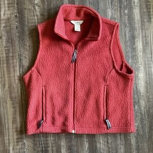 L.L. Bean Womens Full Zip Sherpa Plush Soft Fleece Vest Size Large Petite
